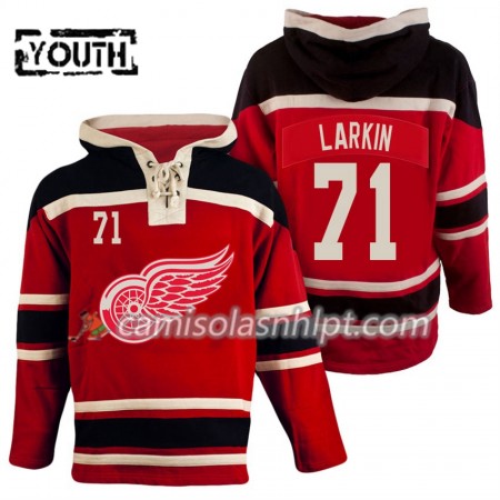 Camisola Detroit Red Wings Dylan Larkin 71 Vermelho Sawyer Hoodie - Criança